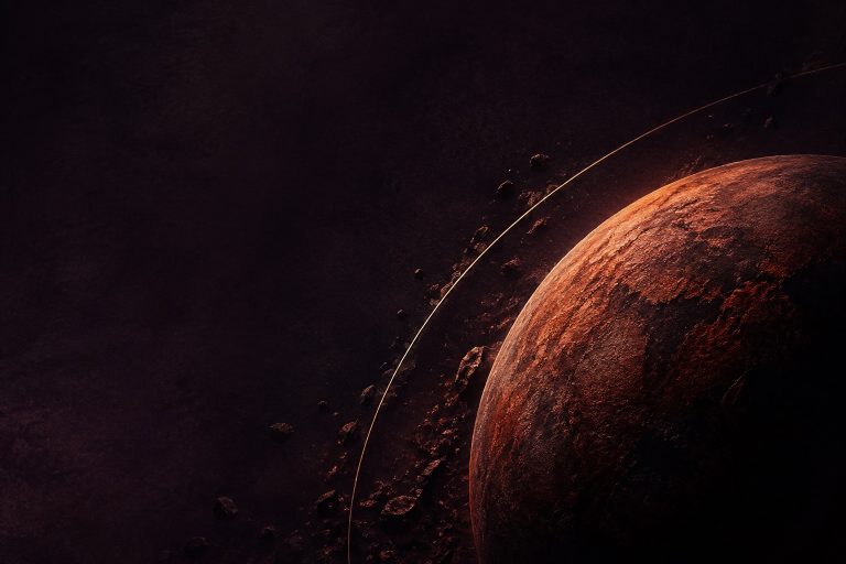 Saturn Return in Aries: a rust-coloured planet with a thin orbital trace